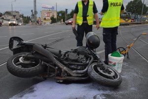 Zderzenie motocykla z osobówką