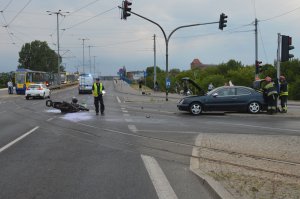 Zderzenie motocykla z osobówką