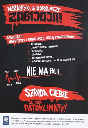 Ulotka dotycząca kampanii &quot;Narkotyki i Dopalacze Zabijają&quot;