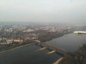 widok z samolotu na Toruń