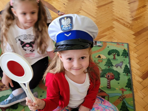 Wizyta policjantki w przedszkolu.