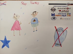 Plakaty narysowane przez dzieci nt. przemocy