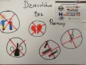 Plakaty narysowane przez dzieci nt. przemocy