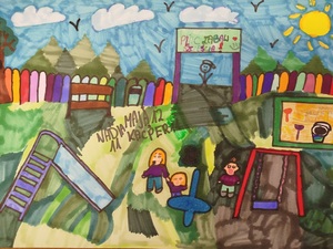 Plakaty narysowane przez dzieci nt. przemocy