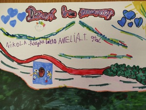 Plakaty narysowane przez dzieci nt. przemocy