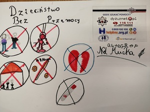 Plakaty narysowane przez dzieci nt. przemocy